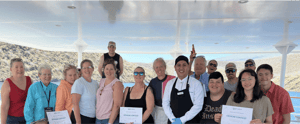 Onboard Activities: Travel groups celebrating their Ceviche Contest achievement