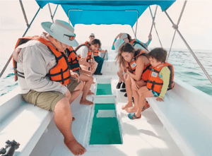Activity glass bottom boat in galapagos