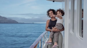 Family at Balcony in Coral I