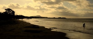 Devil's Crown - Floreana in the Galapagos Islands landscape view to the sunset in the crown