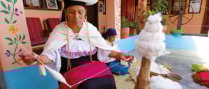 Otavalo indigenous market - Quito Surroundings: An old woman in the Otavalo´s marketplace